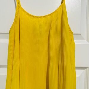 Forever 21 Yellow Pleated Camisole Top